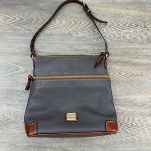 Dooney and Bourke GRAY Pebble Leather Crossbody - Picture 1 of 12