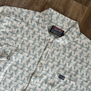 Camicia Burlebo Uomo 2XL Bottoni Manica Corta Mallard Duck Outdoor Performance - Foto 1 di 10