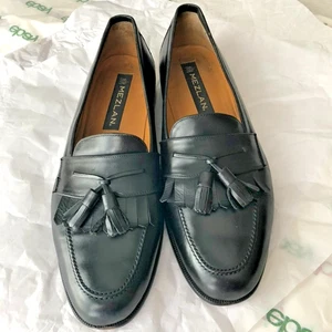 Mezlan Havana Black Dress Shoes Mens 11 M Leather Tassel Brogue Loafers - Picture 1 of 10