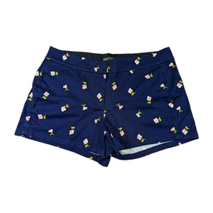 J. Crew Mercantile Womens 8 Blue Floral Chino Shorts 100% Cotton 3.5" Inseam EUC - Picture 1 of 12