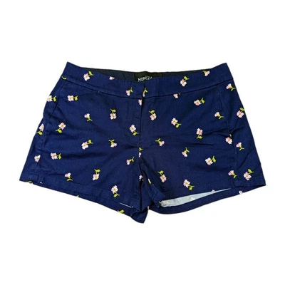 J. Pantalones Cortos Chinos Crew Mercantile Para Mujer 8 Azul Floral 100% Algodón 3.5" Entrepierna Usados en Excelente Condición Foto 1 de 4