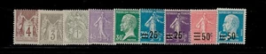 Frankreich #90…#235. 9 verschiedene Briefmarken. 1877-1925. Postfrisch [S4412] - Bild 1 von 1