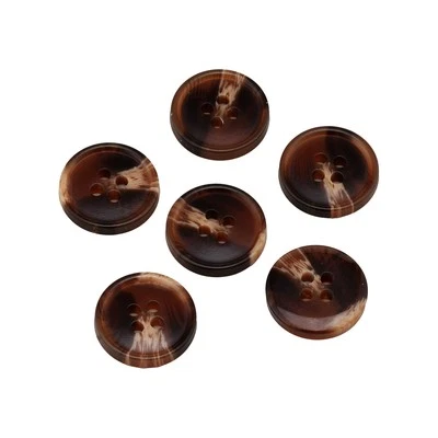 20Pcs Brown Tortoiseshell Resin Buttons, 4-Hole, for Clothing & Crafts 15-25mm - Image 1 of 4