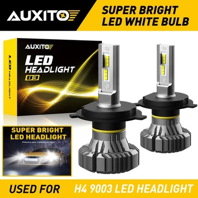 2X LED Headlight bulb High Low Beam H4 9003 HB2 6500K Xenon white 20000LM B3 EAH - Image 1 of 4
