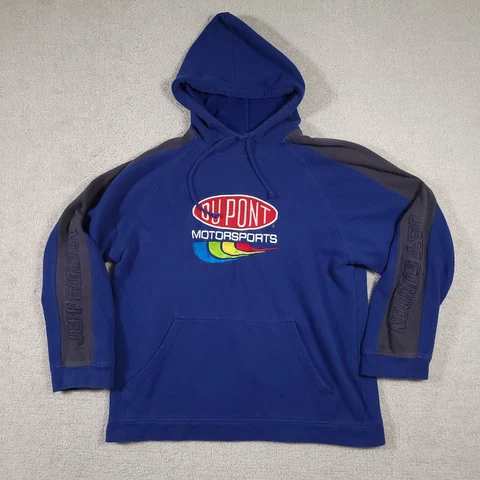 Winners Circle Jeff Gordan DuPont Motorsports Hoodie Sweatshirt Adult Large Blue Cover