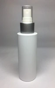 100ml Plastic White Cylindrical Bottles+Matt Silver Spray 20/410 Neck ANY AMOUNT - Picture 1 of 1