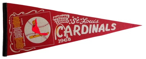 Vintage 1968 St. Louis Cardinals National League Champs  30x12 Felt Pennant Cover