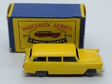 1957 Matchbox Lesney Moko Ford Customline Station Wagon #31A Gray Wheels NMIB