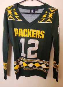 NFL TEAM APPAREL Green Bay Packers Sweater Aaron Rodgers #12 Women’s Size Small - Picture 1 of 7