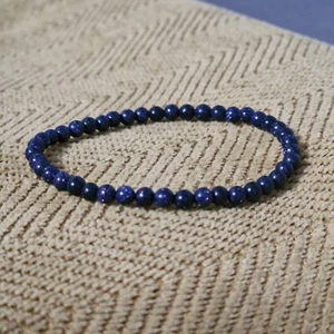 Blauer Sandstein Perlenarmband Armband Positive Energie Steine 4mm Länge 17cm - Bild 1 von 6