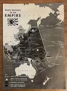 1943 Death Sentence Of An Empire Japan & Pacific Map WWII 1940s LIFE Magazine - Picture 1 of 2