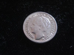 MDS PAÍSES BAJOS 10 CENTAVOS 1937 ""WILHELMINA", PLATA - Imagen 1 de 2