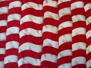 2 YDS WAVY RED & CREAM/TAN STRIPE PATRIOTIC 100% COTTON OOP - Picture 1 of 3