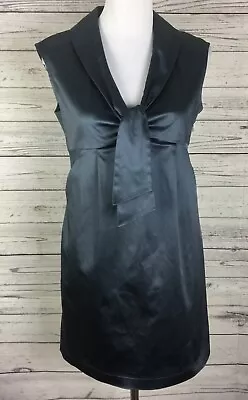 Laundry by Shelli Segal Dress Womens Size 6 Gray Satin Sleeveless Sheath Pockets - Image 1 of 4