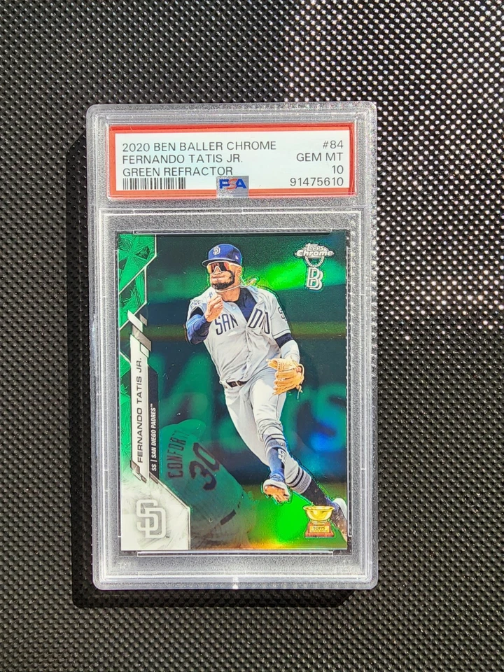 2020 Topps Chrome Ben Baller Green Refractor Fernando Tatis Jr. 74/99 Padres #84 - Image 1 of 3