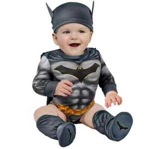 NEW Batman Halloween Costume Baby 0-6 Months DC Rubie's Bodysuit Booties Cape - Picture 1 of 4
