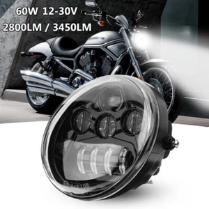 FARO ANTERIORE OMOLOGATO SUPERLIGHT LED NERO PER HARLEY DAVIDSON V-ROD - Imagen 1 de 8