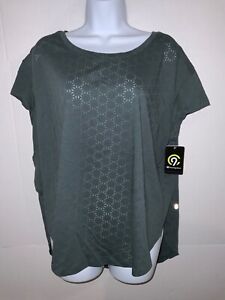 Womens XL Active Wear Top C9 Champion Brand Short Sleeve Everyday Athletic HI-LO