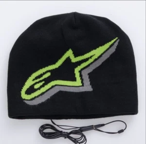ALPINESTARS ALPINESTAR SOUND DISK BEANIE DULY BLACK GREEN NEW OLD STOCK - Picture 1 of 2