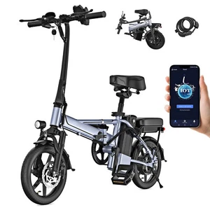 Bicicletta Elettrica Pieghevole 14 Pollici Ebike 500W 48V 15.6AH 28Miles 22MPH - Bild 1 von 9