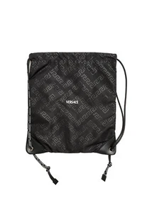 Versace Unisex Black Logo Print Backpack - Picture 1 of 4