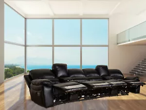 4 Seater Electric Home Theatre Recliner Lounge Cinema Chair Media Room Furniture - Picture 1 of 12