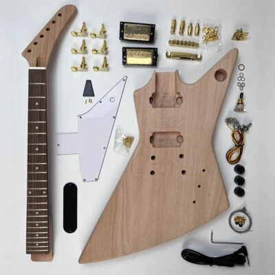 Guitarra Eléctrica Sin Acabar Kit Hágalo Usted Mismo Tipo EX Herrajes Dorados ENVÍO GRATUITO Foto 1 de 4