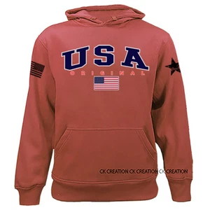 USA Original US Flag American Pride Patriot Patriotic Graphic Hoodie - Picture 1 of 10