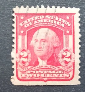 US 1903 Stamp Scott # 319 - 2¢ Washington - carmine VF-XF 85 - USED Lot 39 - Picture 1 of 2