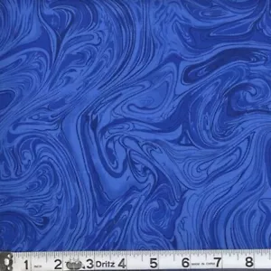 Tela de mármol azul real derramada 100 % algodón vendida BTY - Imagen 1 de 1
