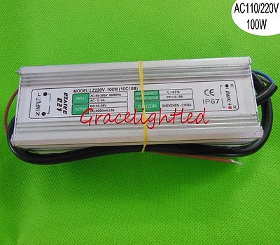 100W Waterproof Constant Current LED Driver AC85-265V to DC30-36V 3000mA 10C10B - Image 1 of 3