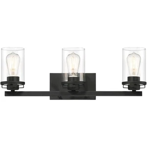 Designers Fountain 93303-BK Jedrek 3 Light 24 inch Black Bath Light Wall Light - Picture 1 of 2
