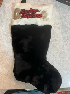 LOOK! NICE Harley Davidson Motorcycles 2001 Plush 18” Christmas Tree Stocking - Picture 1 of 4
