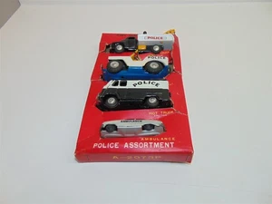 Vintage SSS Quality Toys Police Collection-4" vehicles-Friction-Tin-Japan-in box - Picture 1 of 13