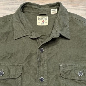 RedHead Green Chamois Flannel Shirt Men's XXL Long Sleeve Button Up Cotton - Picture 1 of 14