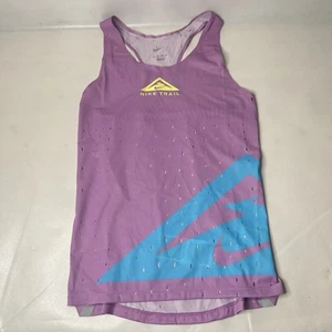 Nike Trail Elite Dri-FIT Running Singlet Made In USA White DR5270 Purple Size XS - Picture 1 of 7