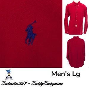 Camisa Polo Ralph Lauren PONY Calce Clásico Algodón Cepillado Para Hombres L/S Nueva Sin Etiquetas Grande Nueva en Lote Antiguo - Imagen 1 de 9