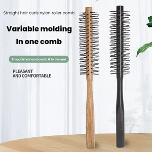 1 Piece Black Small Round Hair Brush for Thin or Short Hair, Mini Round Nylon - Picture 1 of 11