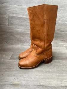 Vintage Frye 60-70er Campus braun Leder Western Square-Toe Stiefel 14 L US 6,5 M - Bild 1 von 20