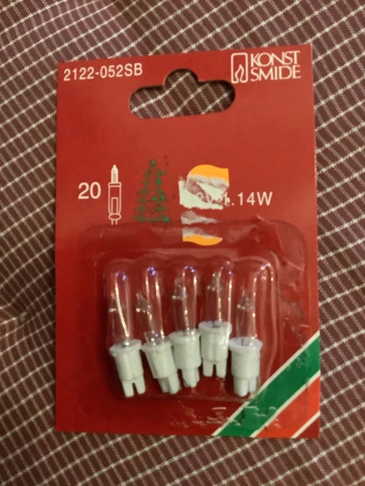 Ersatzbirnen Lichterkette 12 V 5 Stück weiss u. weisser Sockel  für 20 er Kette - Bild 1 von 1