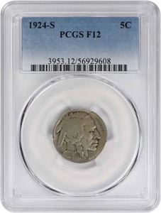 1924-S Buffalo Nickel F12 PCGS - Picture 1 of 2