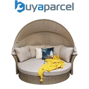 Signature Weave Lily Wicker Garden Day Bed Sun Lounger Chair Sofa Canopy Natural - Picture 1 of 6