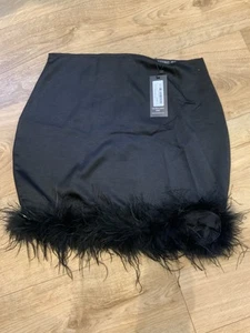 Black Satin Skirt By ‘I Saw It First’ Size 12, BNWT - Picture 1 of 2