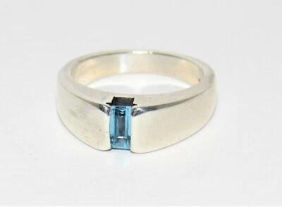 Anillo JAMES AVERY Topacio Azul Meridiano Plata Esterlina Talla 5.75 Retirado Foto 1 de 4