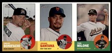 2012 Topps Heritage Advertising Panel Emilio Bonifacio/Johan Santana/Tom Milone