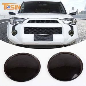 2x Blackened Smoke Lens Front Fog Light Lamp Decor Cover Trim For 4ruuner 14-23 - Picture 1 of 8