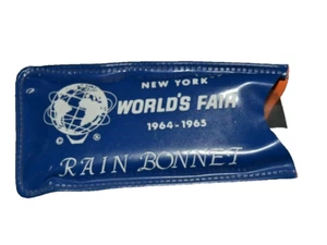 GORRO DE LLUVIA FERIA MUNDIAL DE NUEVA YORK 1964-1965 COMPLETO DIFÍCIL DE ENCONTRAR NOS recuerdo vintage - Imagen 1 de 3