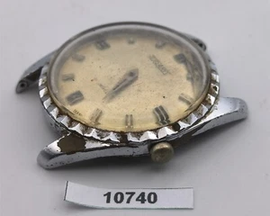 PROJECT TO FIX TUGARIS COIN RIMMED MANUAL ROUND EU SHIP MENS WATCH 10740 - Picture 1 of 5