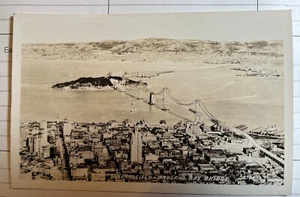 #P7 Vintage Kalifornien San Francisco CA FOTO Postkarte Luftaufnahme OAKLAND BAY BRIDGE - Bild 1 von 4