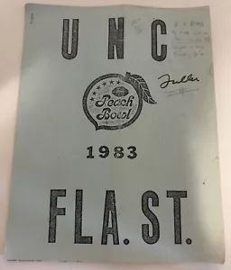 1983 PEACH BOWL UNC FL PLAYBOOK DI STATO! GIOCO AUTENTICO USATO! - Foto 1 di 5